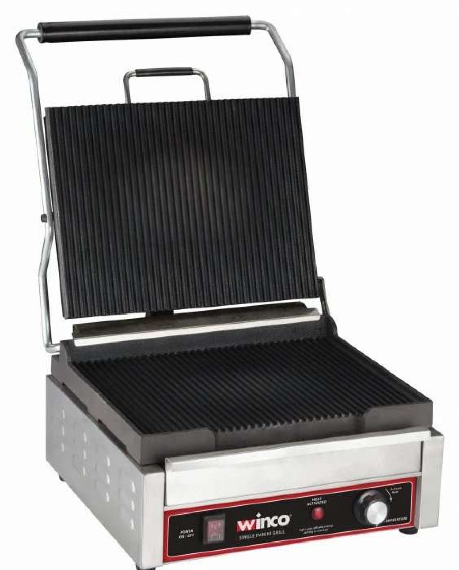 Countertop Cooking * | Winco Epg-1C Electric Countertop Single Panini Press, 120V