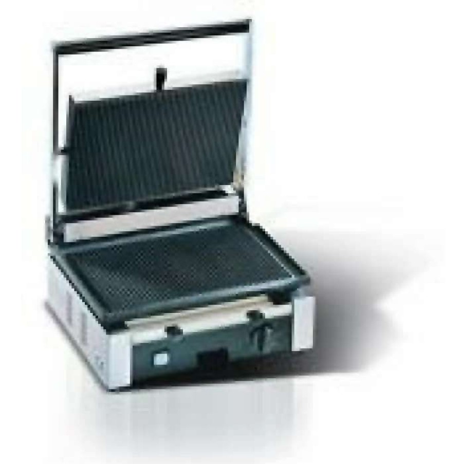 Countertop Cooking * | Panini Press Eurodib Cort-L Large Grooved Top And Smooth Bottom Panini Grill 15 X 10