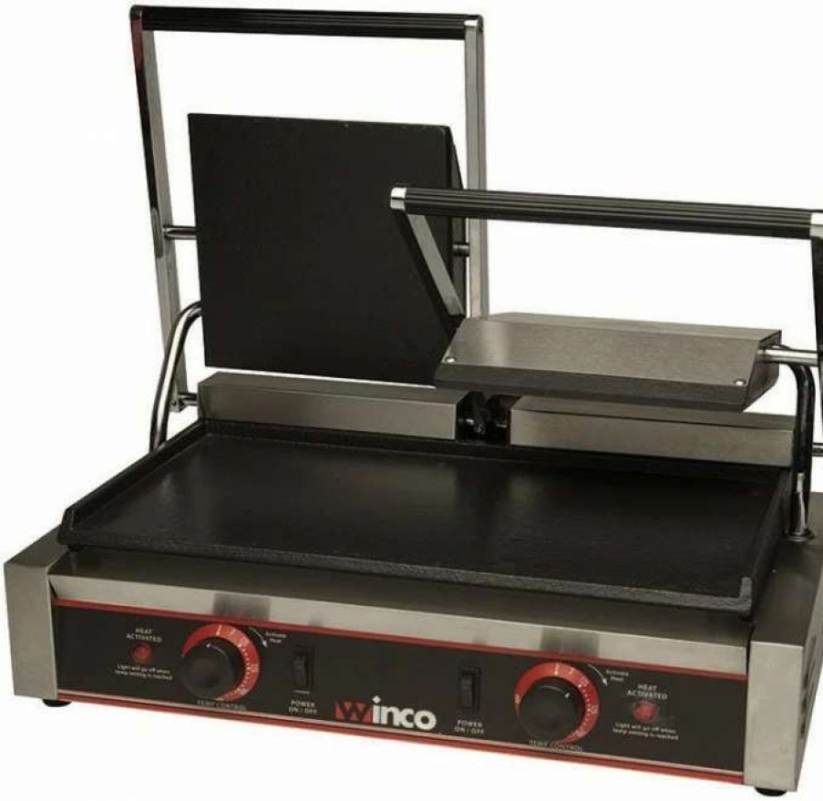 Countertop Cooking * | Panini Press Winco Esg-2 Countertop Double Electric Sandwich Grill