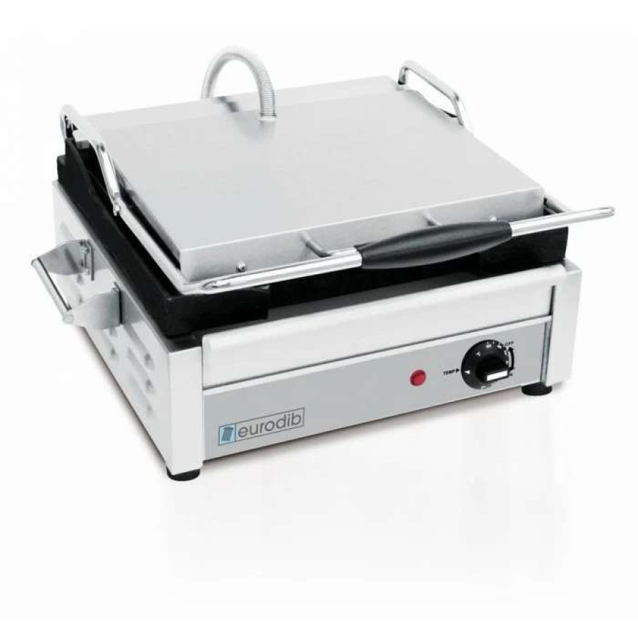 Countertop Cooking * | Panini Press Eurodib Sfe02325 Single Grooved Panini Grill 10 X 10