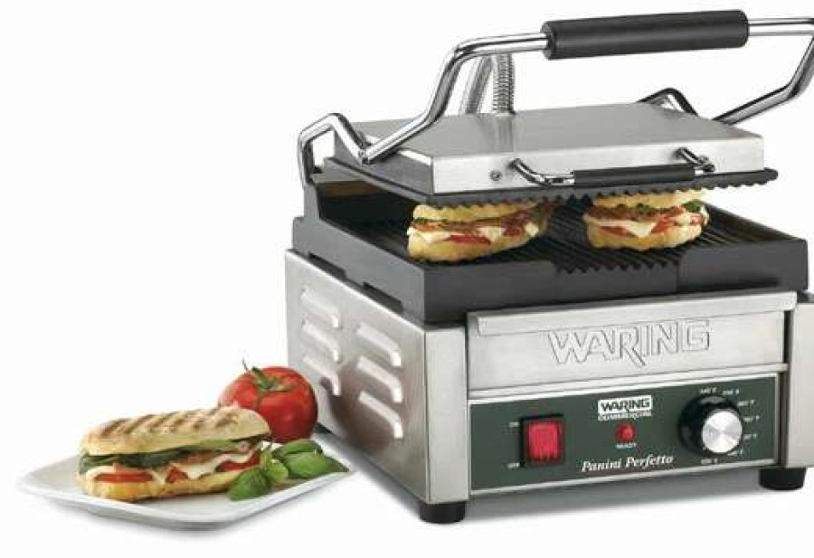 Countertop Cooking * | Panini Press Waring Wpg150 Commercial Compact Italian-Style Panini Grill