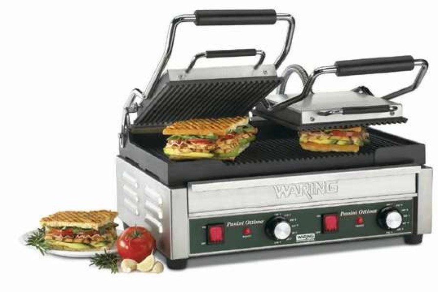 Countertop Cooking * | Panini Press Waring Wpg300 Commercial Double Italian-Style Panini Supremo Grill