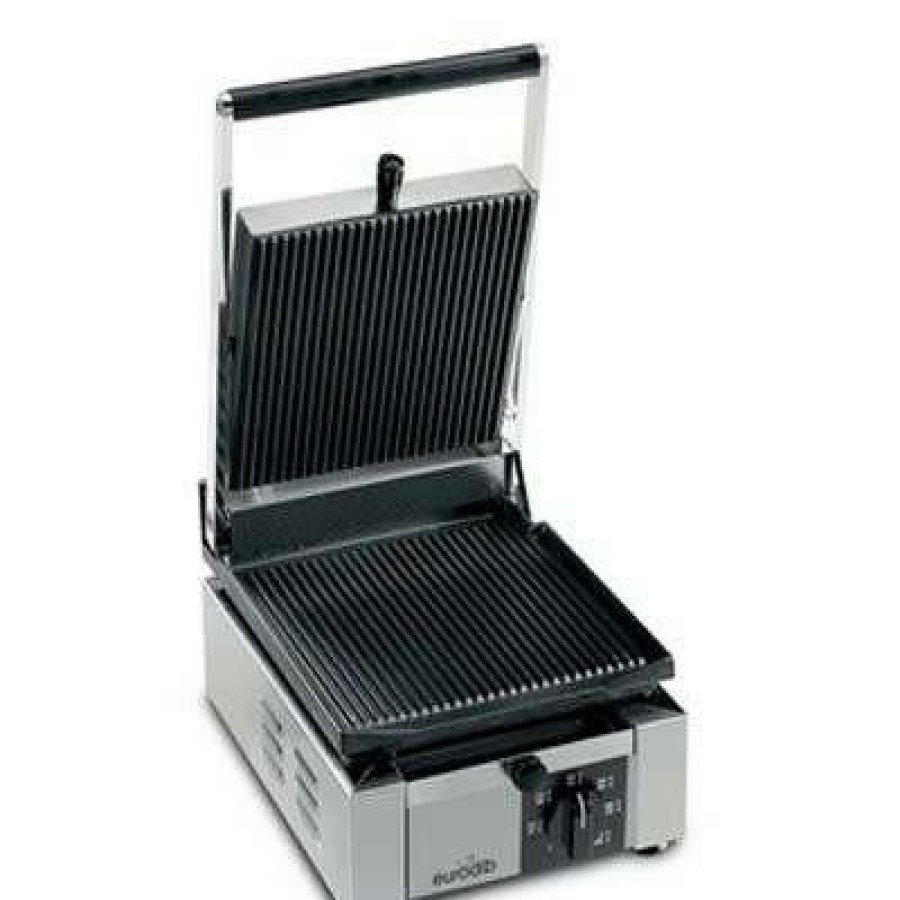 Countertop Cooking * | Panini Press Eurodib Elio-110 Single Grooved Panini Grill 10 X 9-7/8