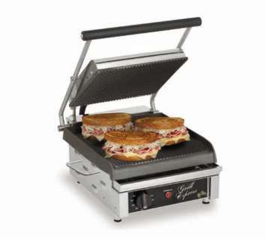 Countertop Cooking * | Star Gx10Ig Single Panini Press With Cast Iron Grooved Plates 10 X 10