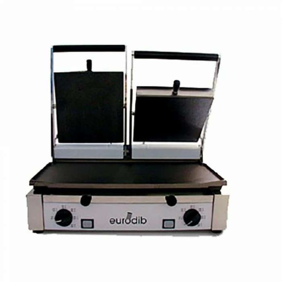 Countertop Cooking * | Panini Press Eurodib Pdl3000 Double Grooved And Smooth Panini Grill 20 X 10