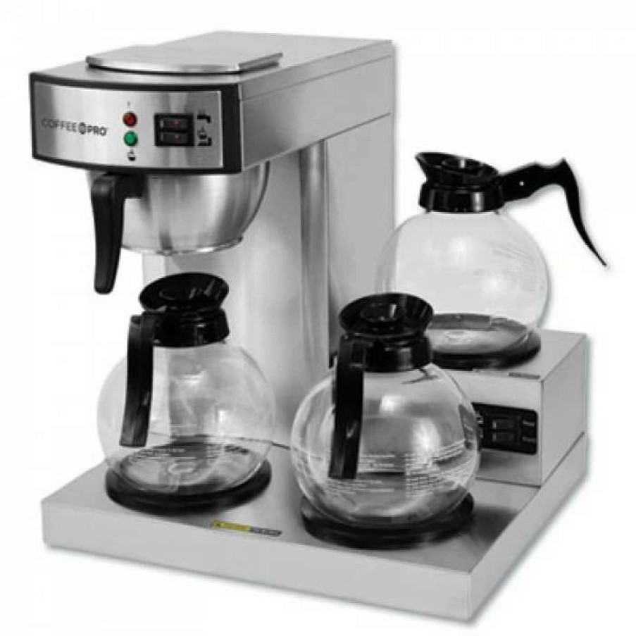 Beverage Equipment * | Coffee Brewers Coffee Pro Three-Burner Low Profile Institutional 36-Cup Coffee Maker