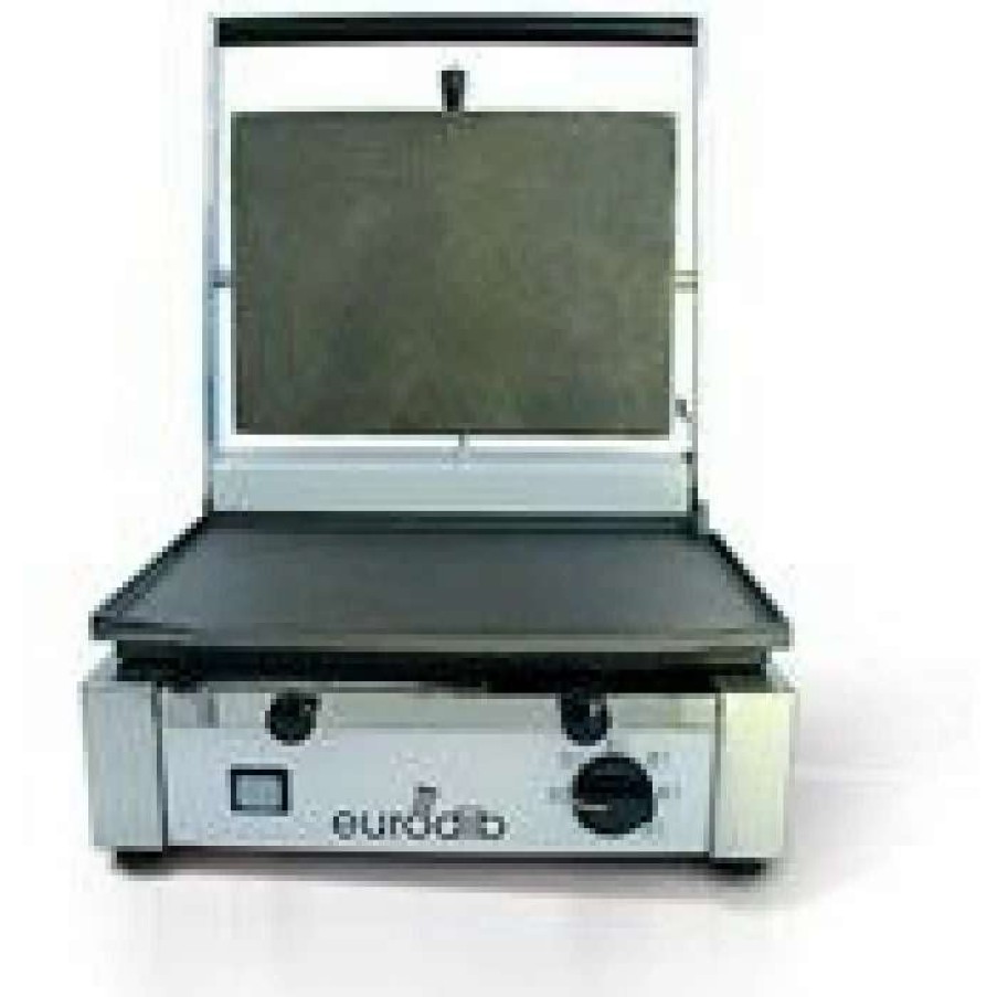 Countertop Cooking * | Panini Press Eurodib Cort-F Single Smooth Panini Grill 15 X 10