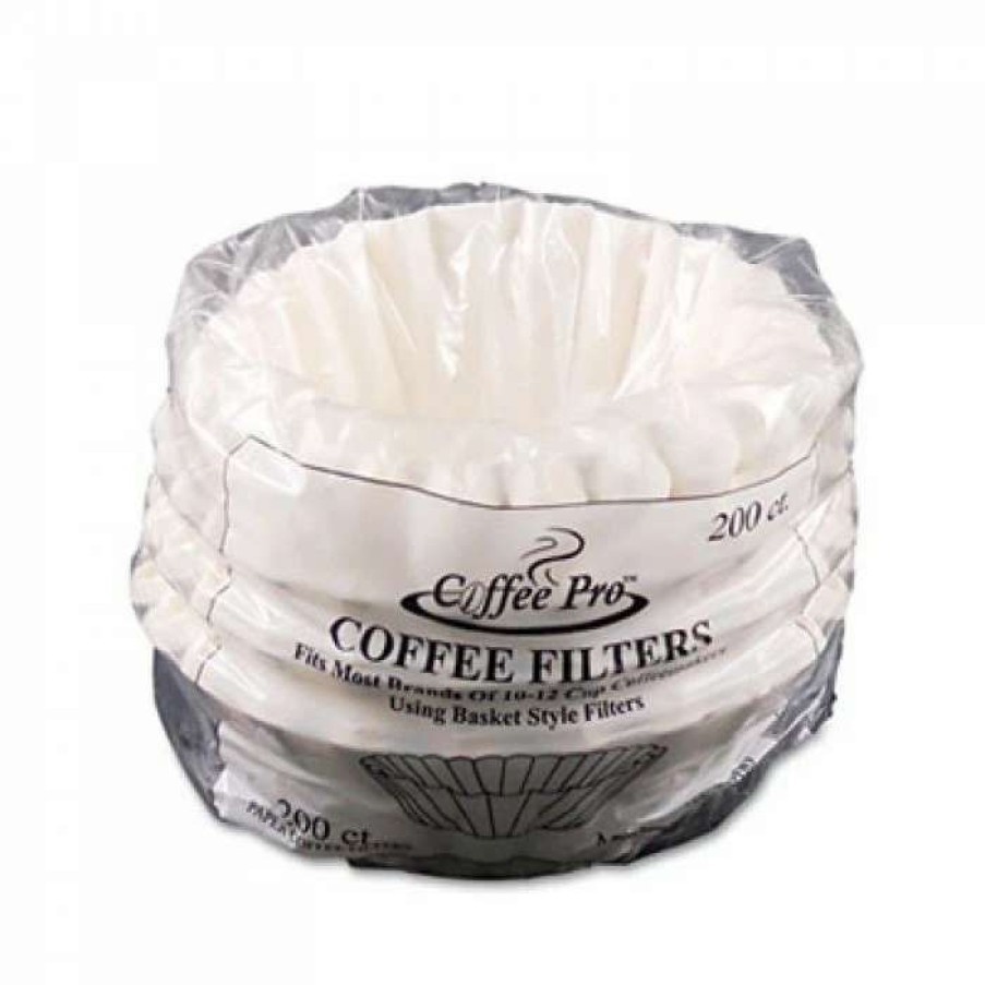 Beverage Equipment * | Coffee Filters Coffee Pro Basket Filters For Drip Coffee Makers, 10 To 12-Cups, White, 200 Filters/Pack