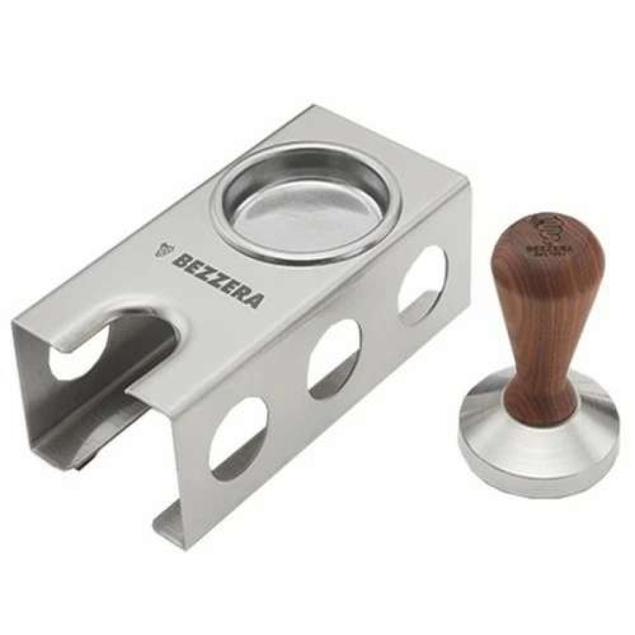 Beverage Equipment * | Knock Boxes Bezzera 5963175 Coffee Tamper With Wooden Handle, Station & Blind Filter