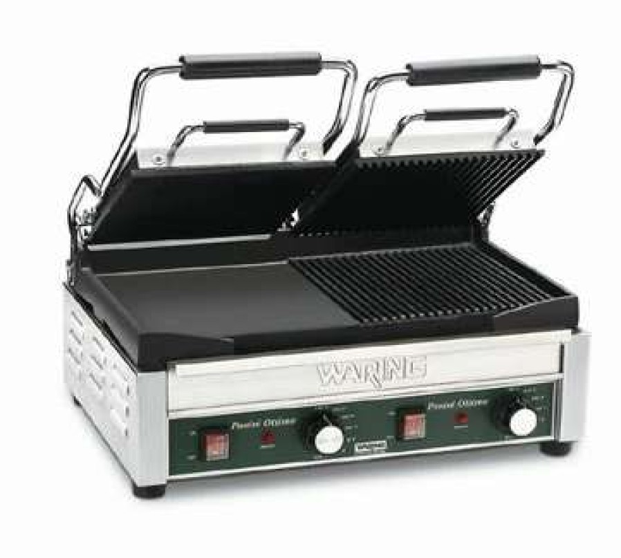 Countertop Cooking * | Panini Press Waring Wdg300 Commercial Double Italian-Style Panini/Flat Grill